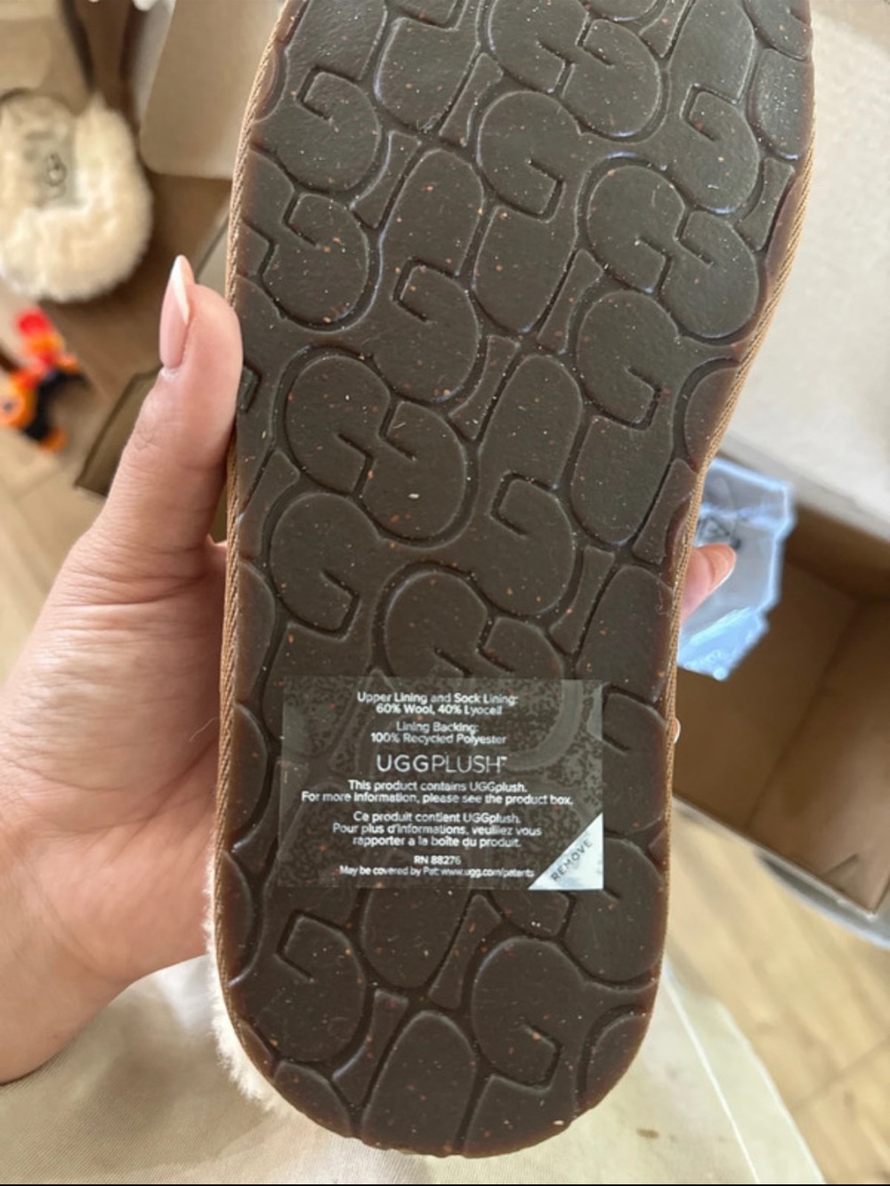 UGG Chestnut Suede Slide Slipper with Shearling - Picture 8 of 9